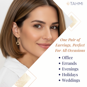 Gold square wire love knot earrings for the office, errands, evenings, holidays and weddings