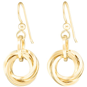 AS SEEN ON High School Musical: The Musical: The Series - Classic Love Knot Dangle Earrings in 14K Yellow Gold Fill