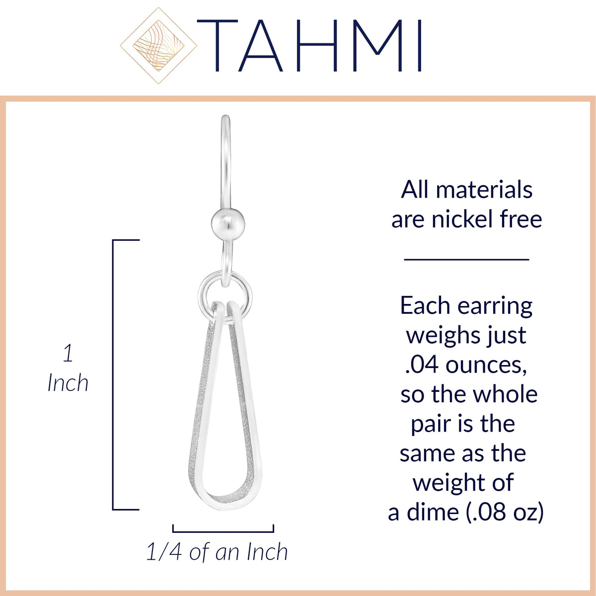 Minimalist Sterling Silver Teardrop Shaped Dangle Earrings