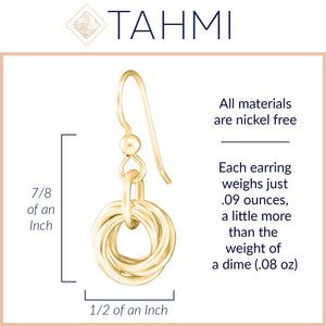 Handcrafted Love Knot Dangle Earrings in 14K Gold Fill