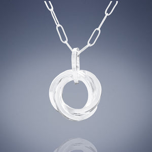 Classic Love Knot Pendant Necklace in Sterling Silver - 18" or 20" Chain Included