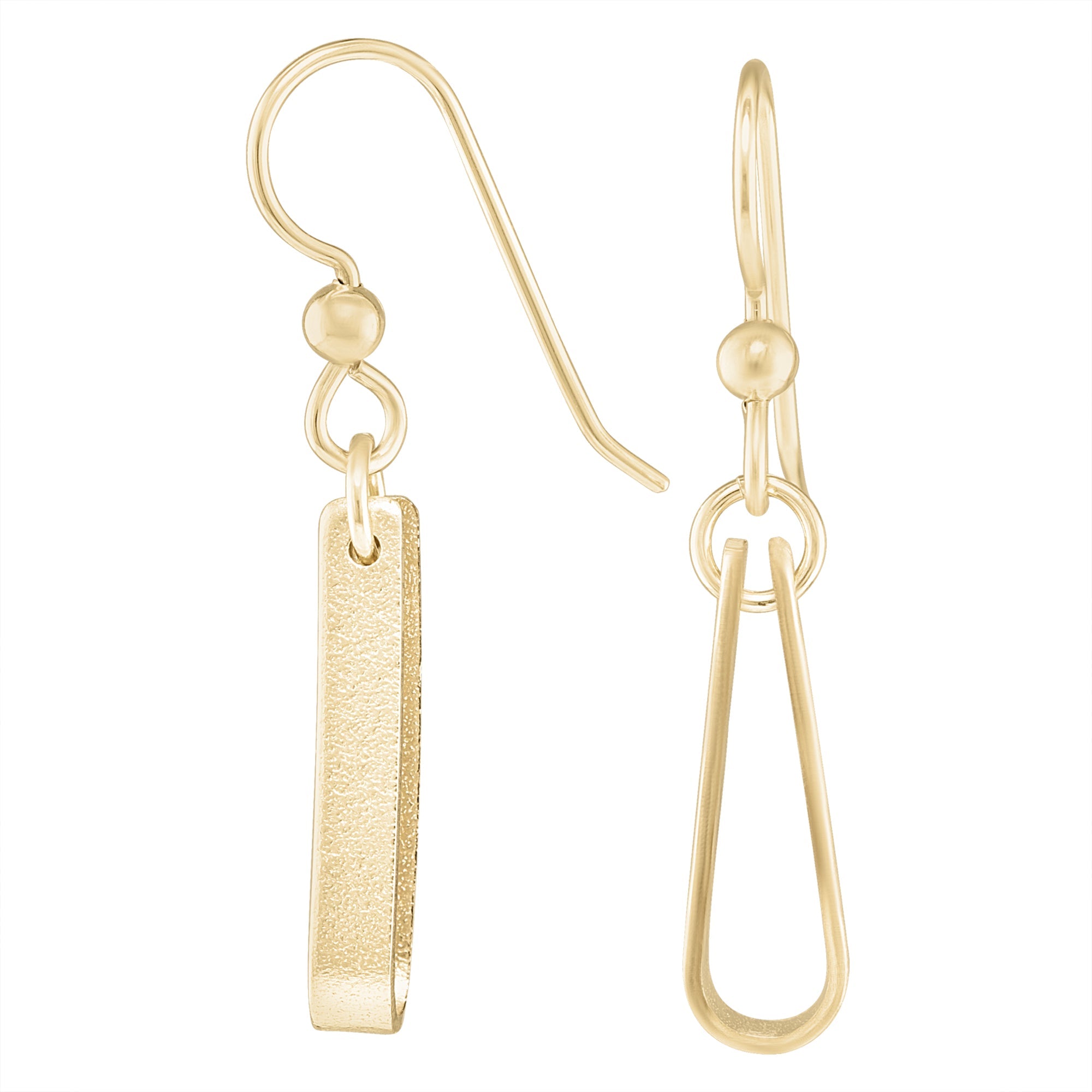 Minimalist 14K Yellow Gold Fill Teardrop Shaped Dangle Earrings