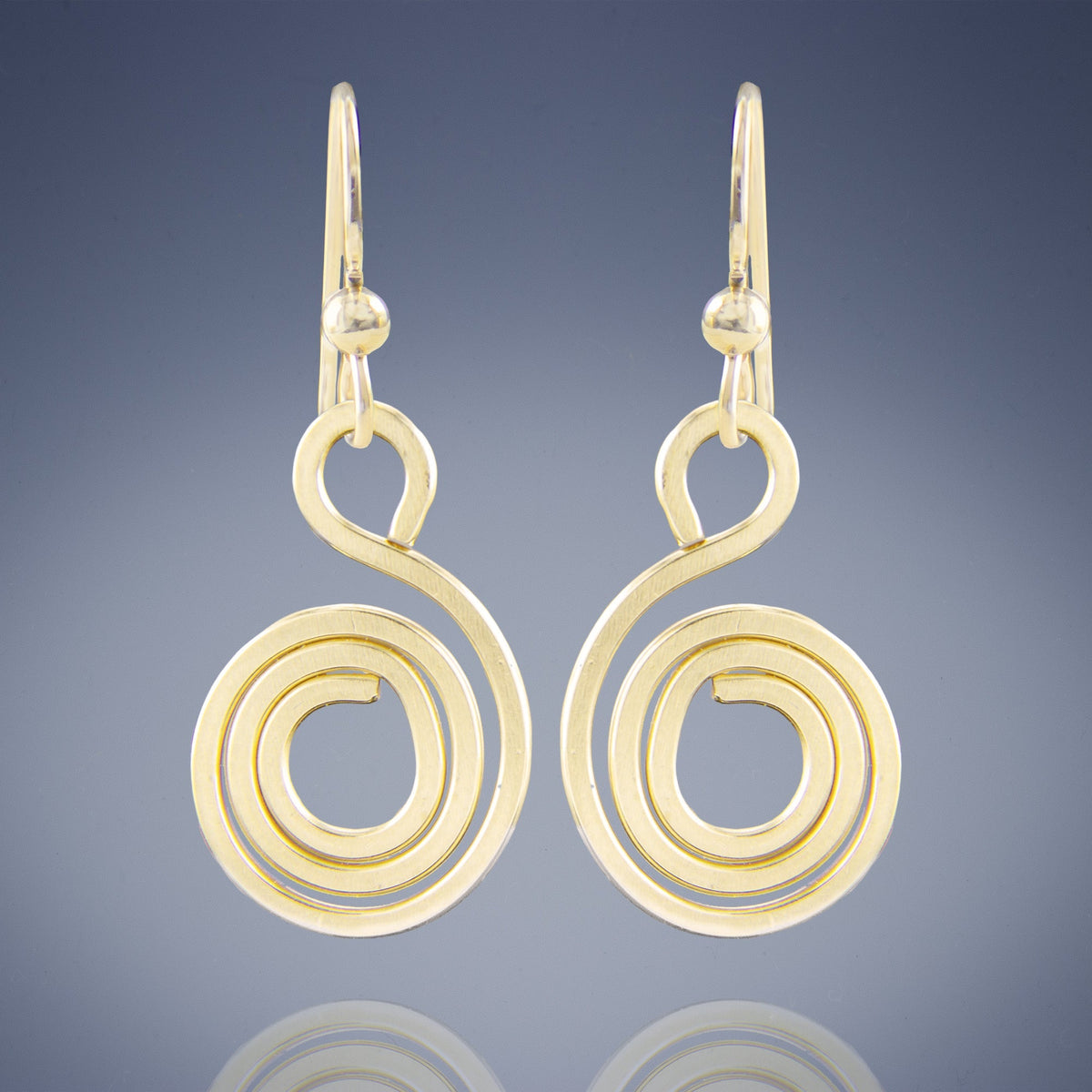 Handcrafted Geometric 14K Gold Fill Spiral Earrings