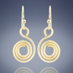 Handcrafted Geometric 14K Gold Fill Spiral Earrings
