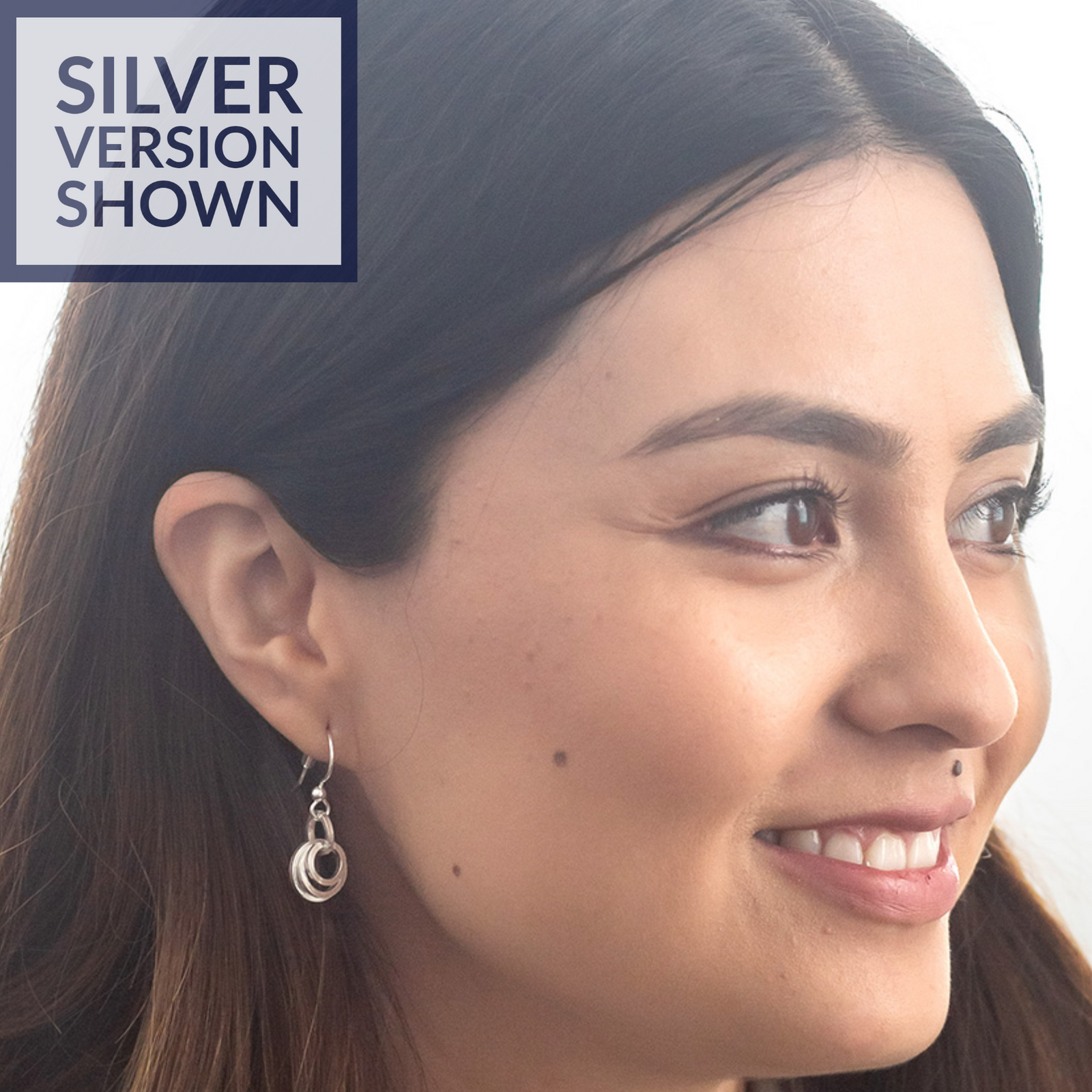 Minimalist Concentric Circle Dangle Earrings in Argentium Sterling Silver