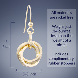 Classic Love Knot Jewelry Gift Set with 14K Yellow Gold Fill Earrings and Pendant Necklace