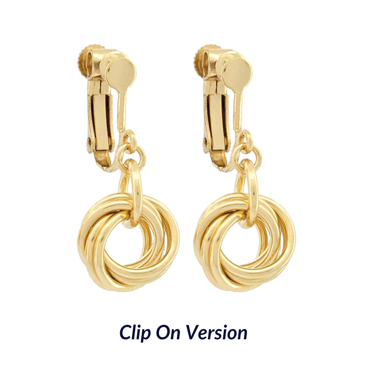 Handcrafted Love Knot Dangle Earrings in 14K Gold Fill