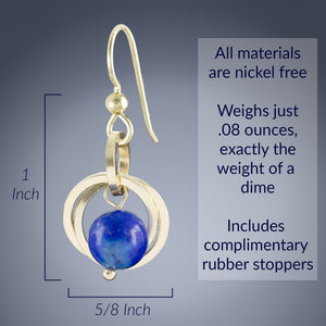 AS SEEN IN the Lifetime Movie "The Christmas Edition" - Royal Blue Lapis Lazuli Gemstone Handmade Dangle Earrings