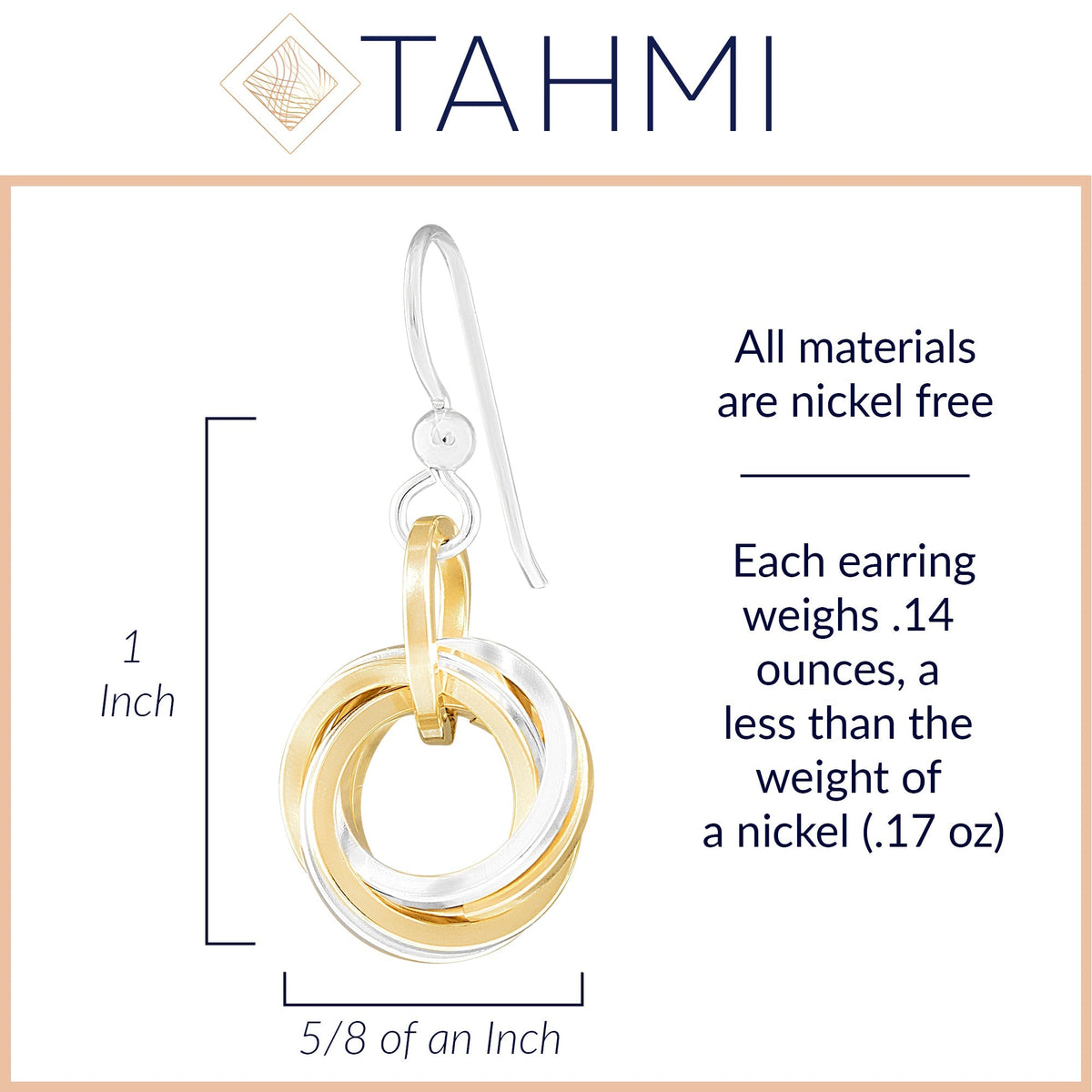 Two Tone Love Knot Earrings in Argentium Sterling Silver & 14K Gold Fill