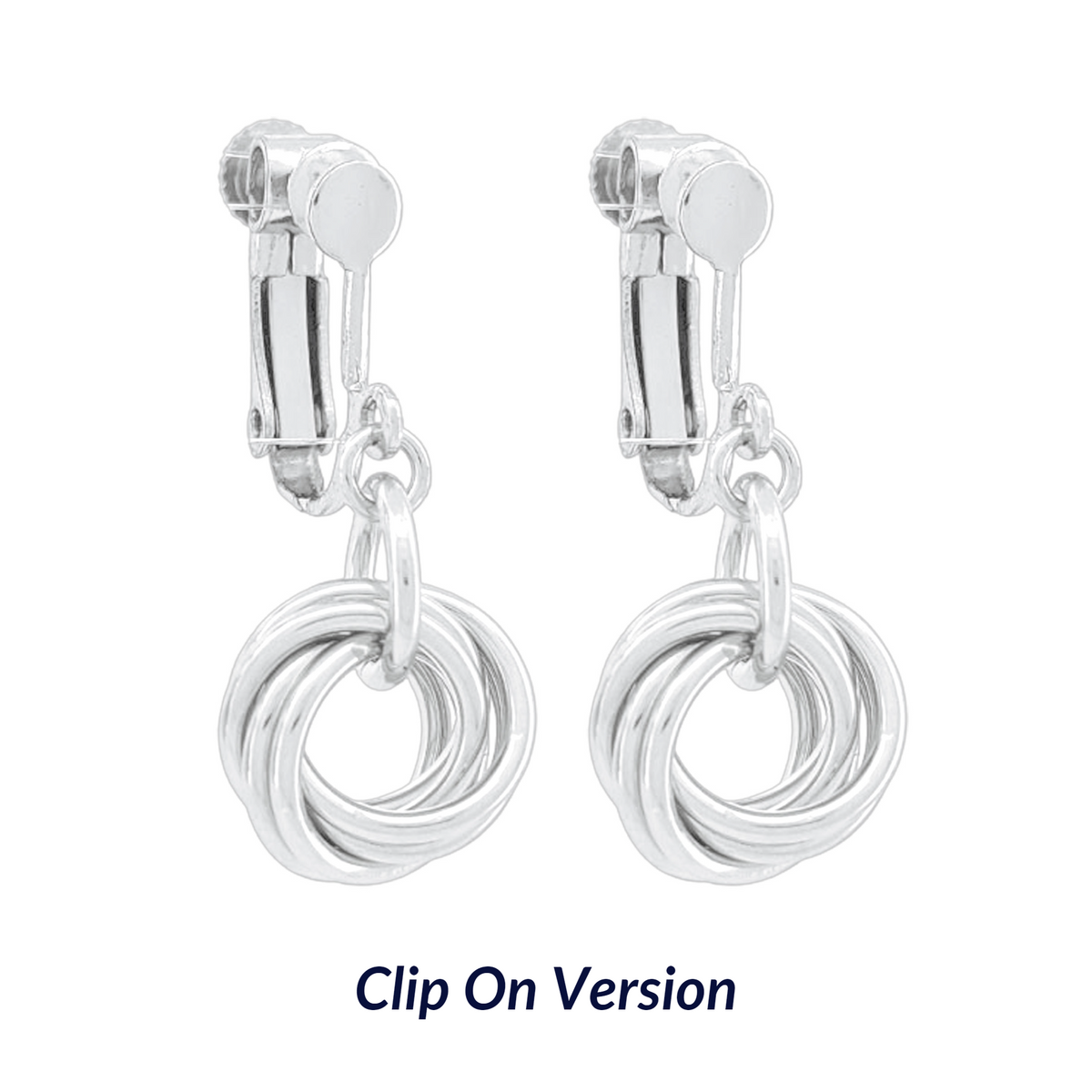 AS SEEN ON LAW AND ORDER: SVU - Argentium Sterling Silver Love Knot Dangle Earrings