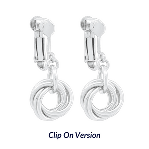 AS SEEN ON LAW AND ORDER: SVU - Argentium Sterling Silver Love Knot Dangle Earrings