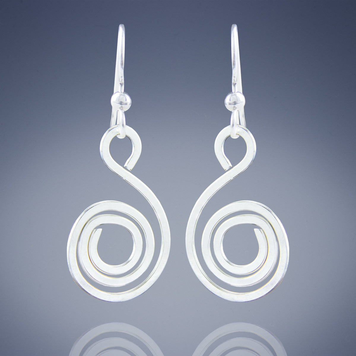 Argentium Sterling Silver Spiral Drop Earrings - Handcrafted & Lightweight