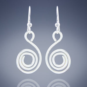 Argentium Sterling Silver Spiral Drop Earrings - Handcrafted & Lightweight