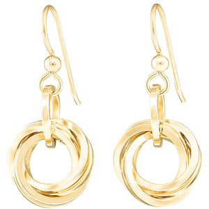 AS SEEN IN the Lifetime Movie "The Christmas Edition" - Classic Love Knot Dangle Earrings in 14K Yellow Gold Fill