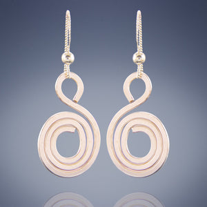 40% OFF - Geometric Spiral Drop Earrings in 14K Pink Rose Gold Fill