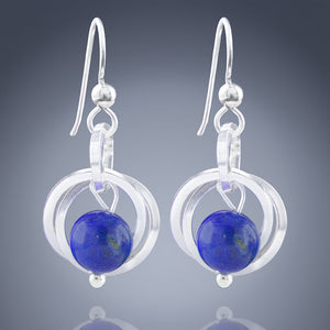 Royal Blue Lapis Lazuli Handcrafted Earrings in Argentium Sterling Silver