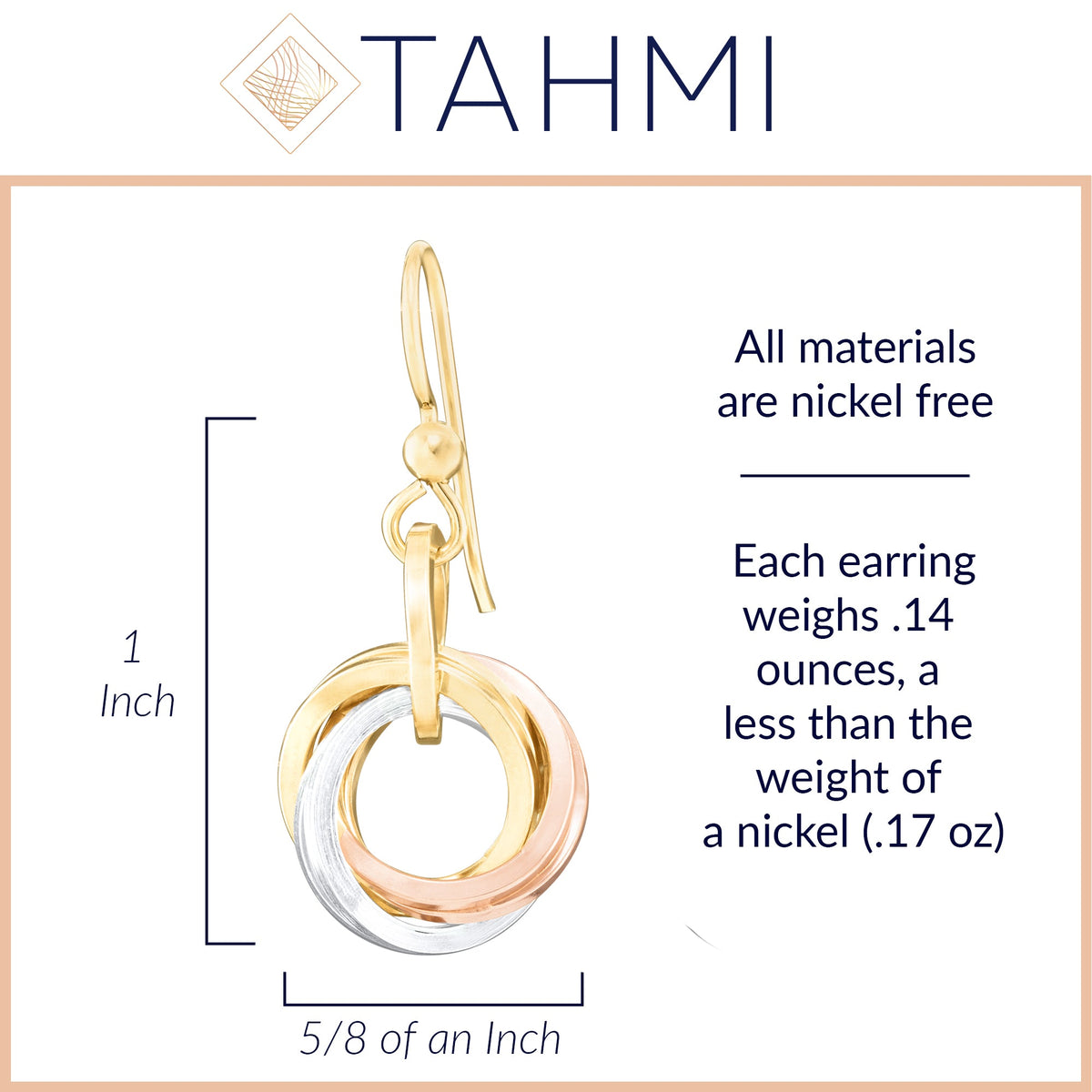 AS SEEN ON Amazon's New Dogs, Old Tricks - Tri Color Love Knot Dangle Earrings