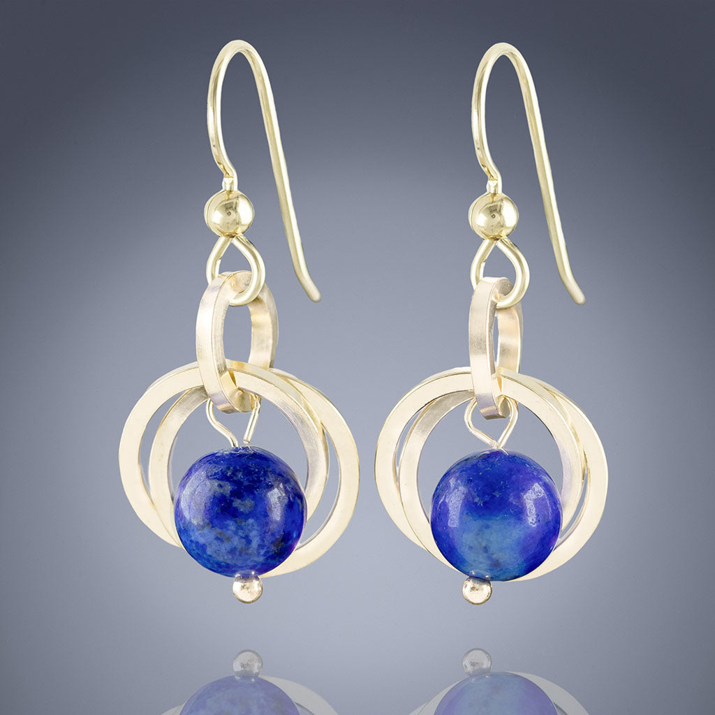 AS SEEN IN the Lifetime Movie "The Christmas Edition" - Royal Blue Lapis Lazuli Dangle Earrings in 14K Gold Fill