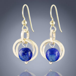 AS SEEN IN the Lifetime Movie "The Christmas Edition" - Royal Blue Lapis Lazuli Dangle Earrings in 14K Gold Fill