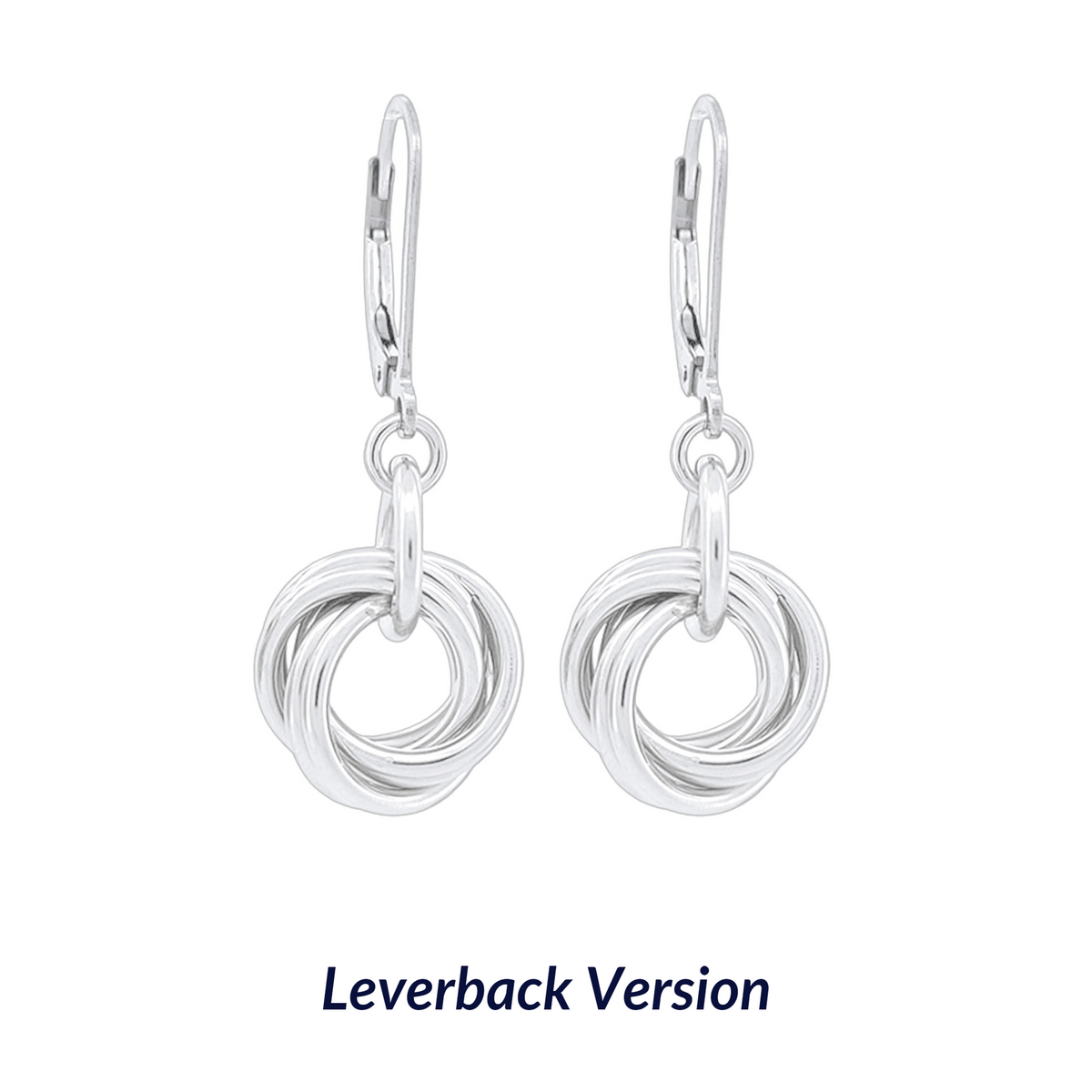AS SEEN ON LAW AND ORDER: SVU - Argentium Sterling Silver Love Knot Dangle Earrings