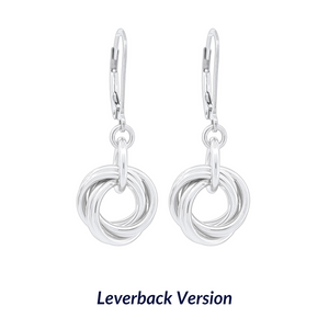 AS SEEN ON LAW AND ORDER: SVU - Argentium Sterling Silver Love Knot Dangle Earrings