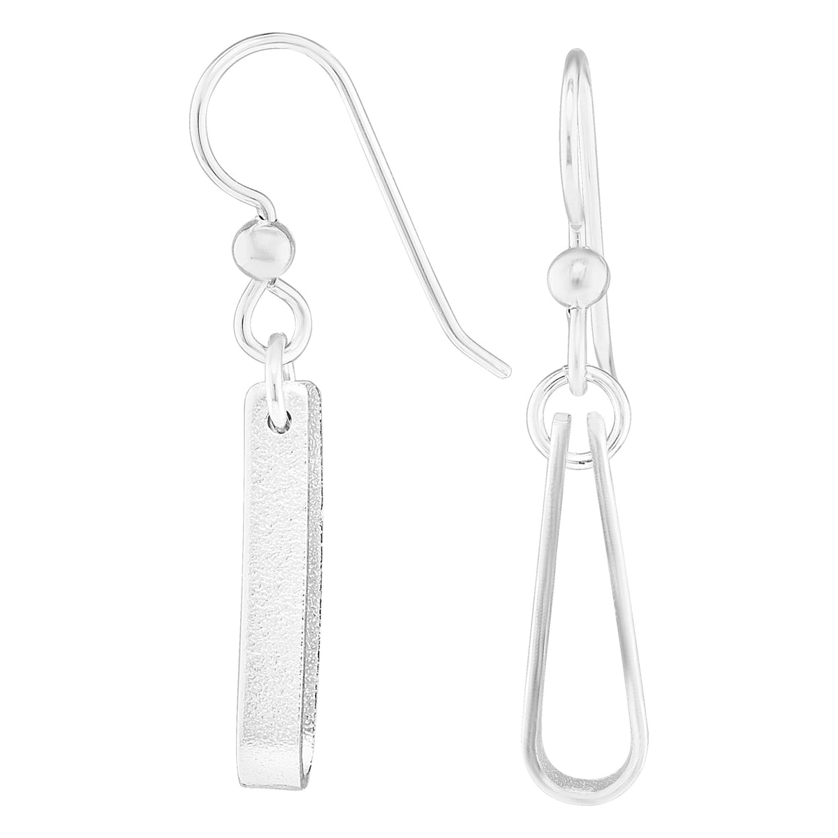 Minimalist Sterling Silver Teardrop Shaped Dangle Earrings