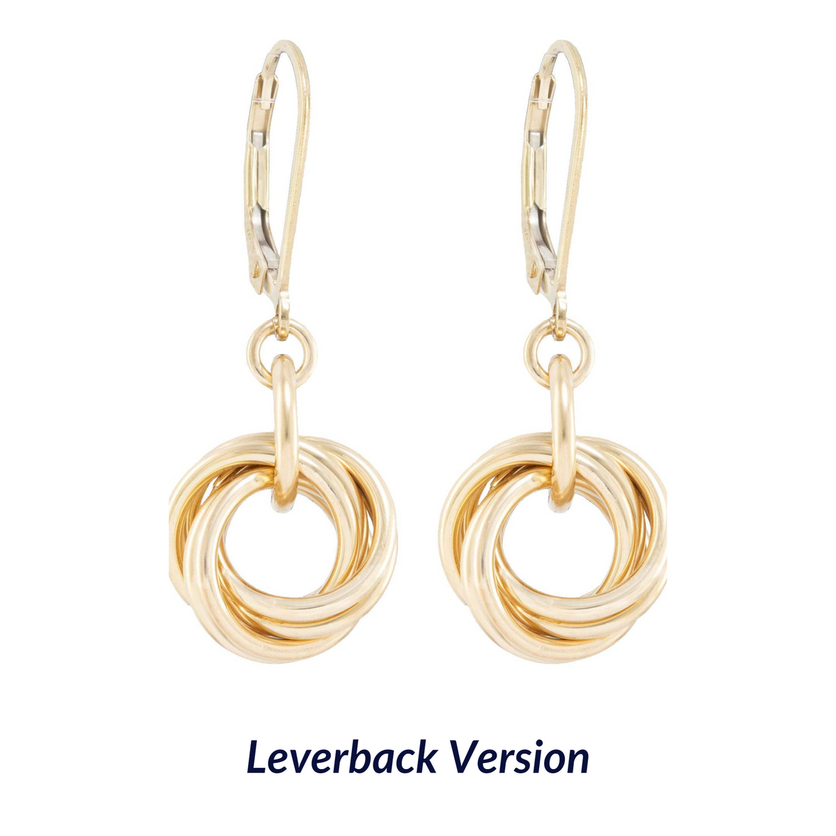 Handcrafted Love Knot Dangle Earrings in 14K Gold Fill