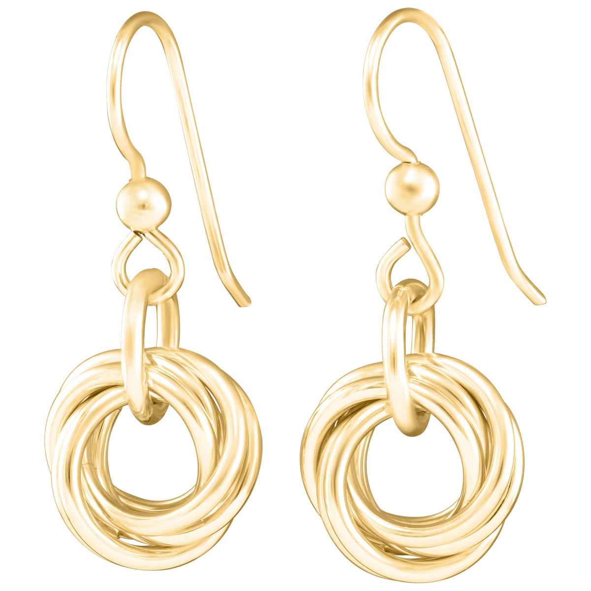 Handcrafted Love Knot Dangle Earrings in 14K Gold Fill