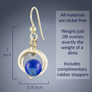 AS SEEN IN the Lifetime Movie "The Christmas Edition" - Royal Blue Lapis Lazuli Dangle Earrings in 14K Gold Fill