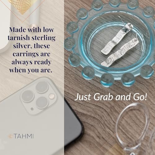 Handcrafted Argentium Sterling Silver Long Patterned Wave Dangle Earrings