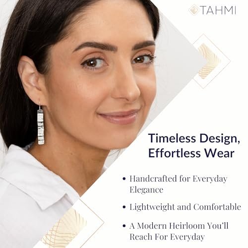 Handcrafted Argentium Sterling Silver Long Patterned Wave Dangle Earrings