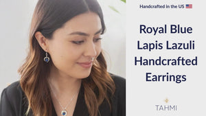 Royal Blue Lapis Lazuli Handcrafted Earrings in Argentium Sterling Silver