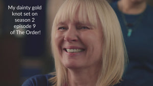 AS SEEN IN The Order: 14K Gold-Filled Love Knot Jewelry Set - Necklace & Earrings