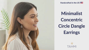 Minimalist Concentric Circle Dangle Earrings in Argentium Sterling Silver