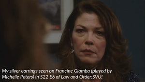 AS SEEN ON LAW AND ORDER: SVU - Dainty Drop Round Love Knot Dangle Earrings in Silver