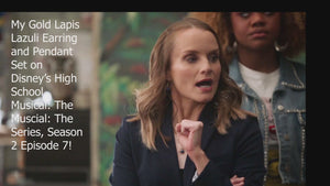 AS SEEN IN Disney's High School Musical - Royal Blue Lapis Lazuli Gemstone Handmade Earring and Pendant Gift Set