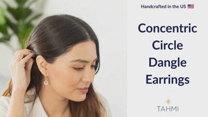 14K Yellow & Rose Gold Minimalist Concentric Circle Dangle Earrings