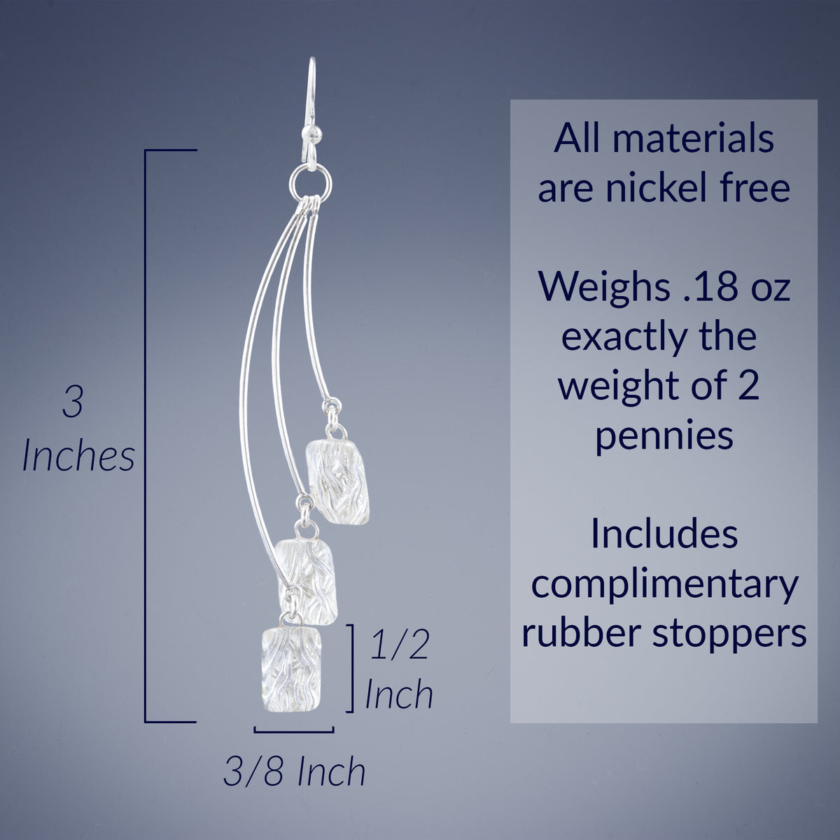 Cascading Handwoven Silver & Glass Drop Earrings