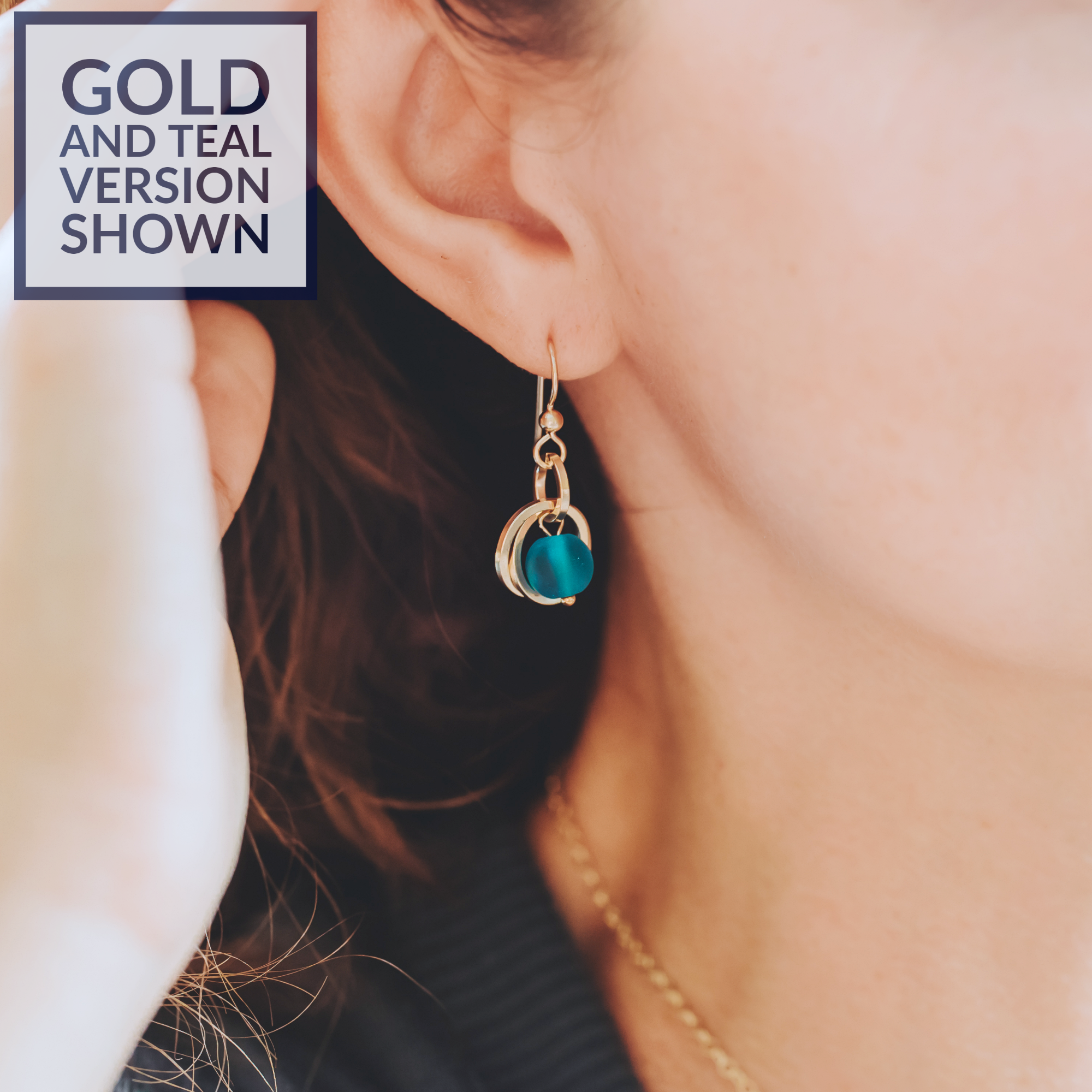 Teal 2025 dangle earrings