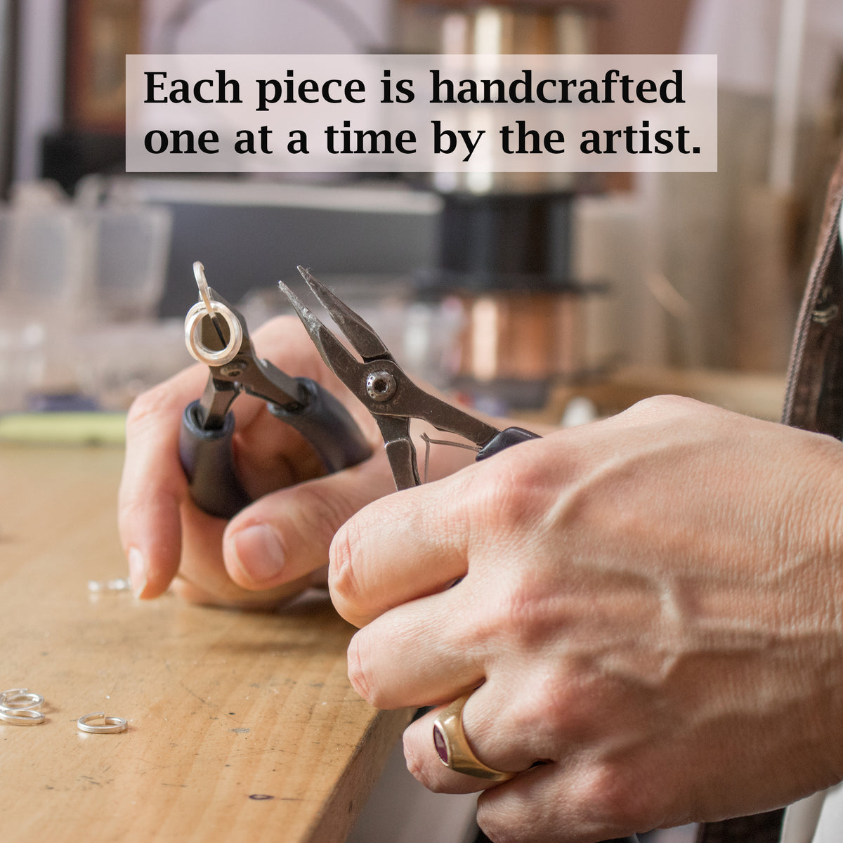 Light Pastel Sage Green Recycled Glass Open Circle and Sterling Silver Strap Style Necklace