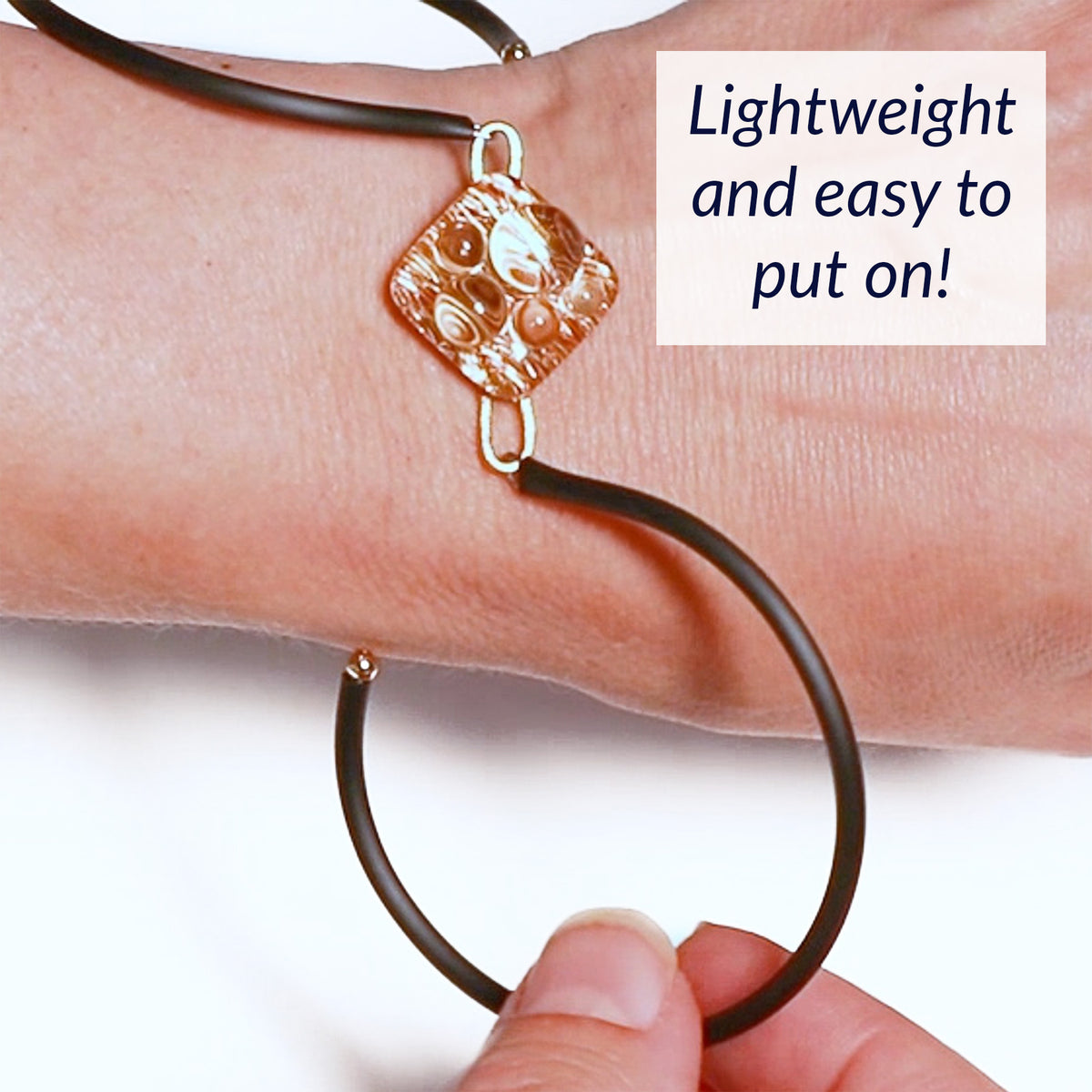 Handcrafted Black and Silver Art Deco Inspired Wrap Bracelet in Sterling Silver