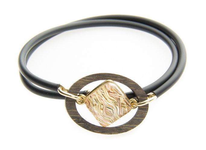 Bamboo & Glass Wrap Bracelet in Woven Silver or Gold Mix