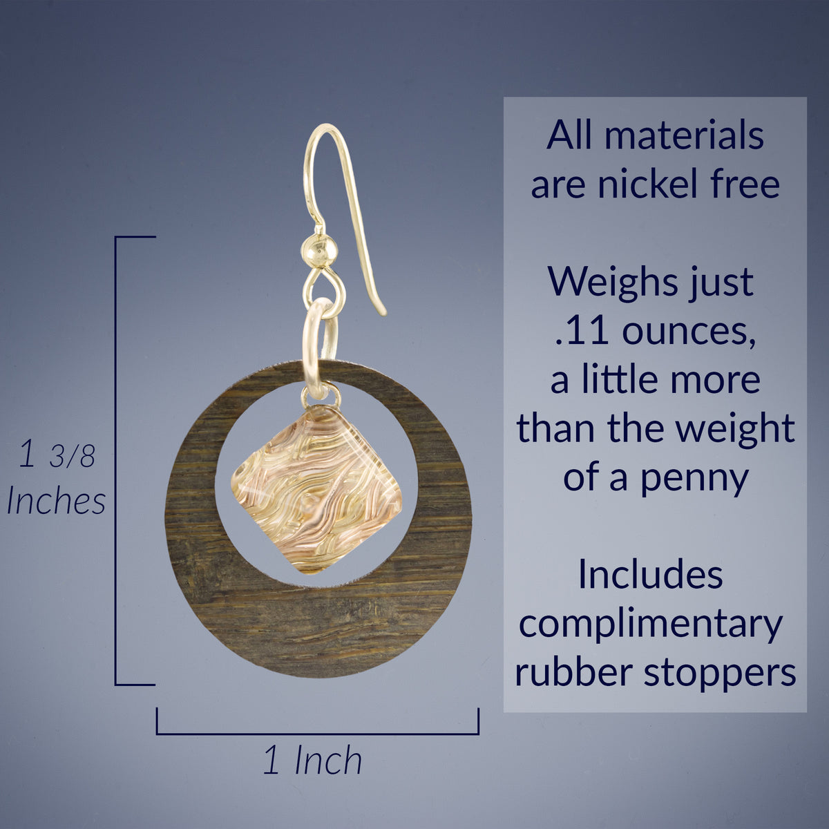 Bamboo Hoop Earrings with 14K Gold Fill and Glass Accents