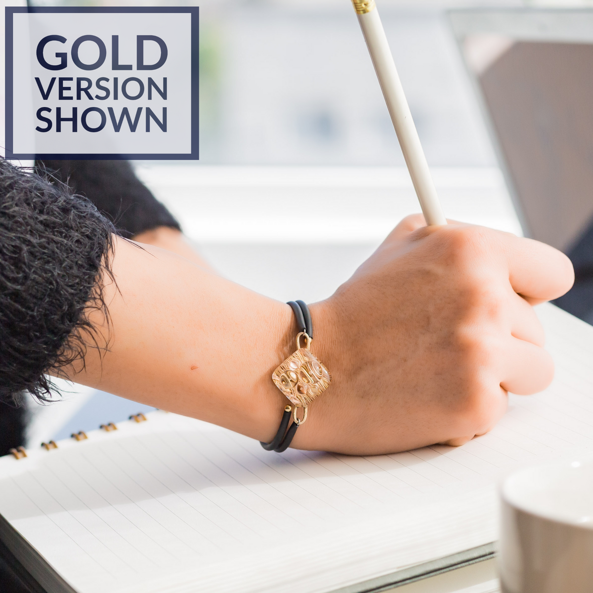 Handwoven 14K Gold Fill & Glass Wrap Bracelet with Memory Wire