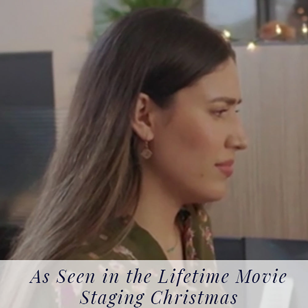 AS SEEN IN: The Lifetime Movie Staging Christmas: Woven Metal & Glass Earrings in 14K Yellow & Rose Gold Fill
