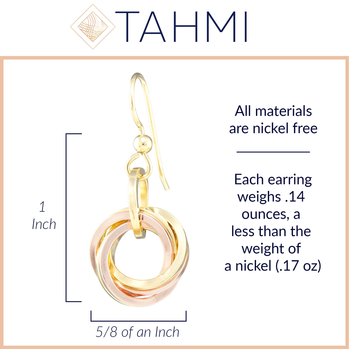 Handcrafted 14K Gold Fill Love Knot Earrings in Yellow & Rose Gold