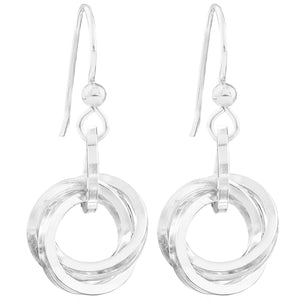 Classic Love Knot Drop Dangle Earrings in Tarnish Resistant .935 Argentium Sterling Silver