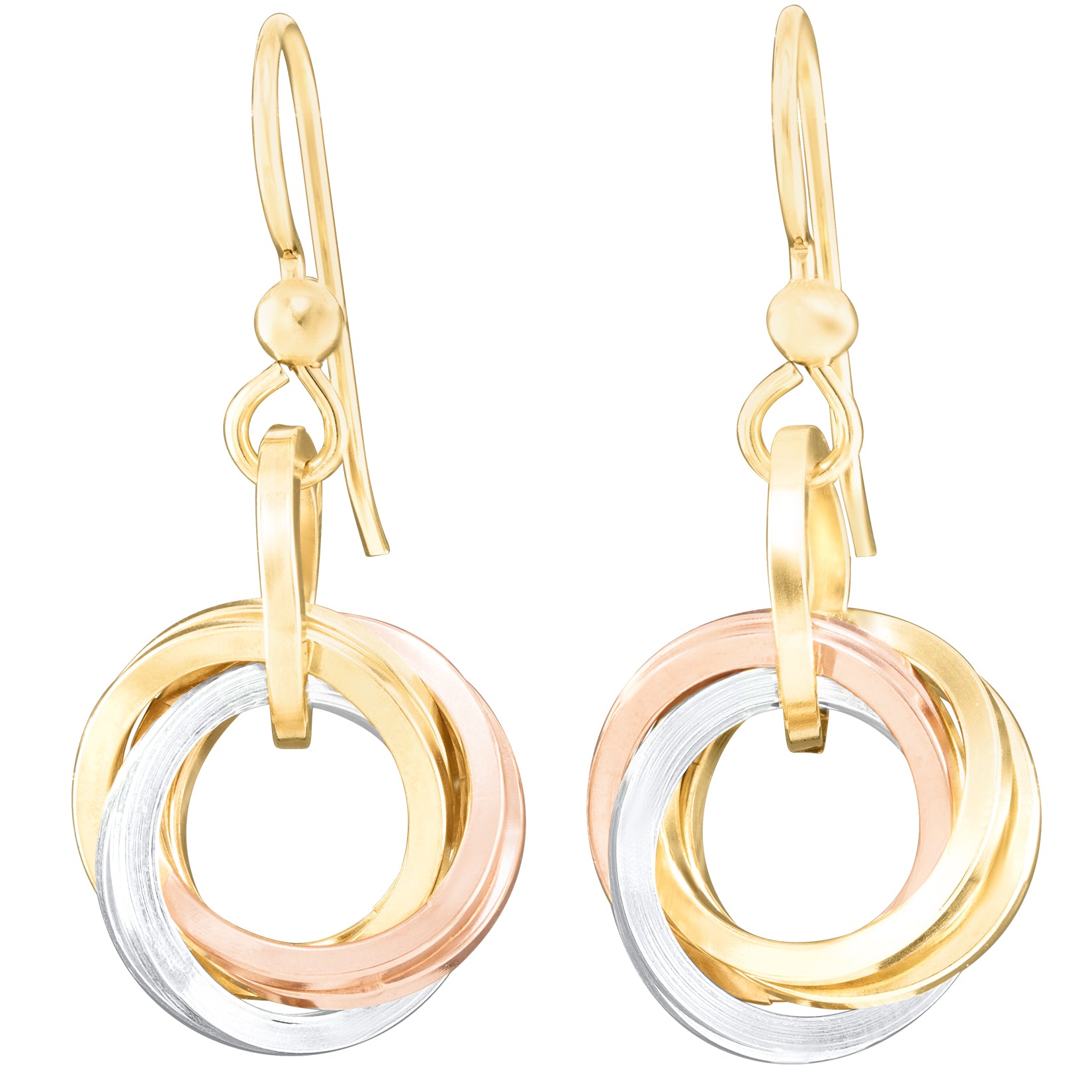 AS SEEN ON Amazon's New Dogs, Old Tricks - Tri Color Love Knot Dangle Earrings