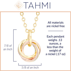 Mixed 14K Yellow and Rose Gold Fill Classic Love Knot Pendant Necklace - 18" or 20" Chain Included