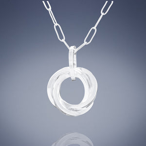 Classic Love Knot Pendant Necklace in Sterling Silver - 18" or 20" Chain Included